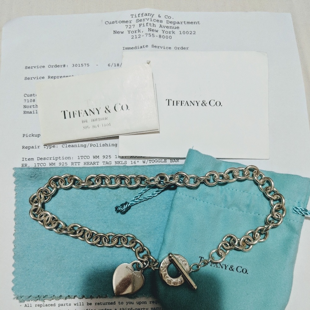Vintage Tiffany Heart Toggle Necklace
